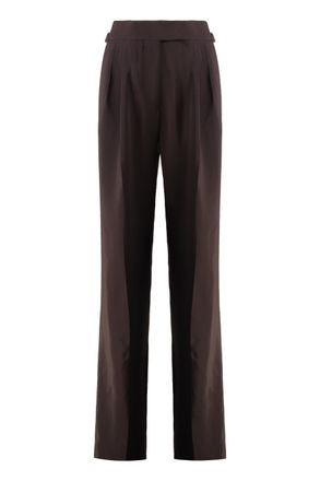 Tom Ford Womens Wool Blend Trousers - Dark Brown viscose - Size EU 38 (Womens)