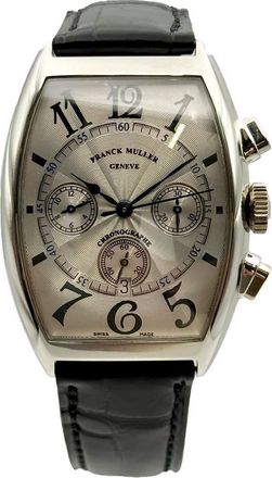 Franck Muller Cintree Curvex Chronograph Automatic Silver Dial Mens Watch 6850 CC AT-BLK