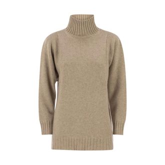 Max Mara Aceti Turtleneck Jumper - Dames - Cashmere truien - Beige - M - Kasjmier - Truien & Vesten