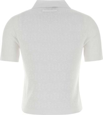 Tory Burch Womens White Stretch Viscose Blend Polo Shirt T-shirts And Polos