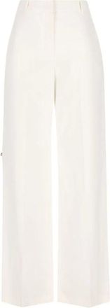 Fendi Wide Trousers, female, White, Size: 2XS Technical Canvas Trousers
