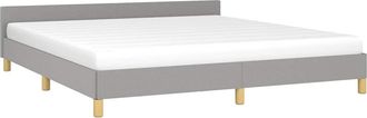 vidaXL Cama Sin Colch&oacute;n Tela Gris Claro 160x200 Cm Vidaxl