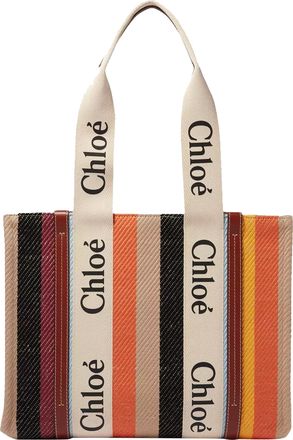 Chlo&eacute; Chlo&eacute; Womens Woody Medium Tote Bag - Beige Linen - One Size