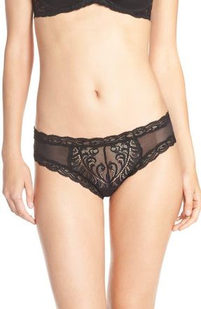Natori Feathers Hipster Briefs in Black at Nordstrom, Size X-Large