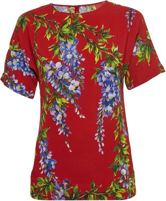 Dolce & Gabbana 2024 Wisteria top met bloemenprint - Rood
