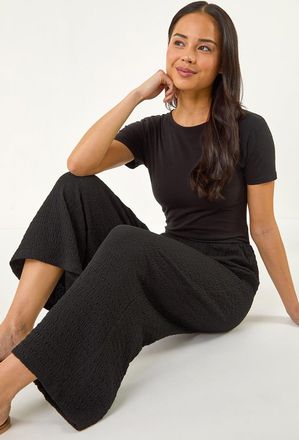 Roman Textured Cropped Stretch Trouser