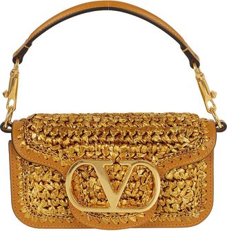 Valentino Garavani Loc&ograve; Kleine Schoudertas - Dames - Handtassen - Geel - ONE Size - Leer - Tassen