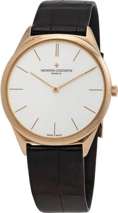 Vacheron Constantin Historiques Ultra Fine 1955 Silver Dial Black Leather Mens Watch 33155/000R-9588