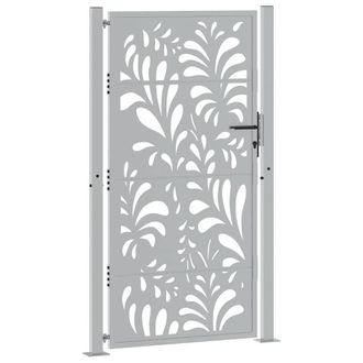 Berkfield Home Beautiful Garden Gate 105x180 cm Weathering Steel Wave Design in Brown