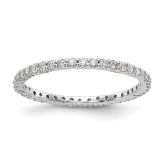 Diamond2Deal 14k Gold 1/2 Ct Lab Grown Diamond eternity Wedding Band Ring Clarity VS, Color G-H