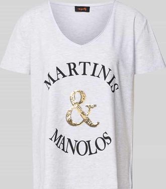 Miss Goodlife T-Shirt mit Label-Print in Hellgrau, Gr&ouml;&szlig;e XL