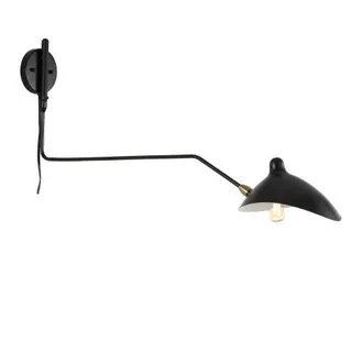 Jonathan Y Designs Frank 35 Iron Retro Swing LED Wall Sconce in Black/brass Gold at Nordstrom