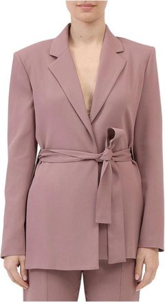 Federica Tosi Gebelde jas met glamoureus tintje - Dames - Blazers - Roze - S - Polyester - Jassen