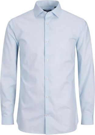 Jack & Jones Blauwe Cashmere Overhemd met Lange Mouwen - Heren - Zakelijke Overhemden - Blauw - XL - Katoen - Overhemden
