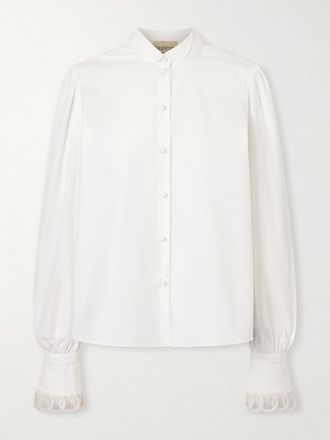 Valentino Garavani Camicia In Popeline Di Cotone - Bianco