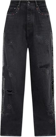 Amiri Bones Studded Baggy Jean - Heren - Regular Fit Jeans - Zwart - W31 - Katoen - Jeans