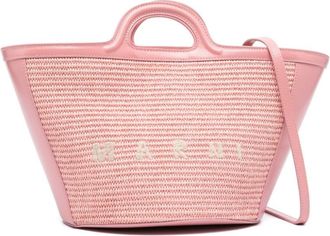 Marni small Tropicalia interwoven bag - women - Cotton/Calf Leather/Cotton/Polyamide - One Size - Pink