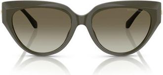 Michael Kors 55mm Gradient Cat Eye Sunglasses in Olive /Green at Nordstrom