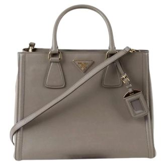 Prada Pre-owned Handbags, female, Gray, Size: ONE SIZE Pre-owned Saffiano Lux Tote Shoulder Bag