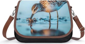 Generic Long-billed Curlew Crossbody Bags for Women Fashion Leather Shoulder Handbags With Adjustable Strap