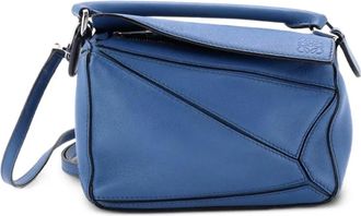 Loewe Puzzle Bag Leather Mini crossbody bag - Blue
