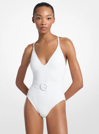 Michael Kors Crossback Belted Swimsuit