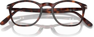 Persol 0po3007v Round Frame Tortoiseshell Sunglasses with Keyhole Bridge