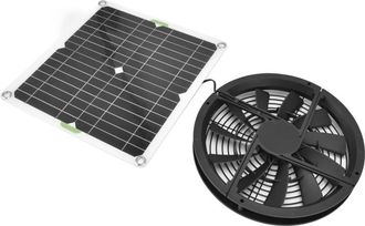 OEM Kit De Ventilador Solar Impermeable De 10 Pulgadas Y 100 W, Caja De Ventilaci&oacute;n Redonda Para Gallinero, Invernadero O Cobertizo De Jard&iacute;n