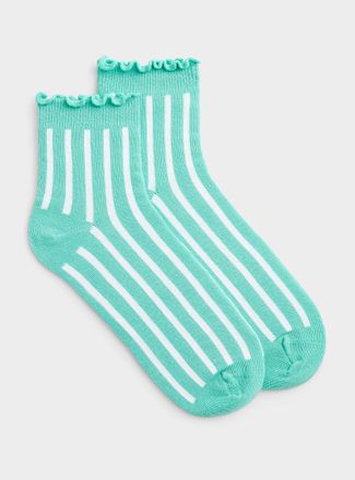 Simons Womens Vertical-pinstripe socks