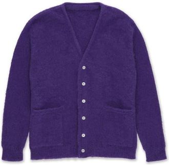 Fortela Teddy Patch Pocket Cardigan in Violet at Nordstrom, Size X-Large