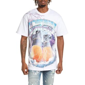 Billionaire Boys Club Thrusters T-Shirt Mens White Graphic Oversized FROG437