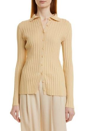 Vince Collar Rib Sweater in Milk Honey at Nordstrom Rack, Size X-Small