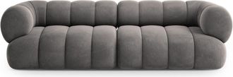 Cosmopolitan Design Sof&aacute; 4 plazas de terciopelo gris