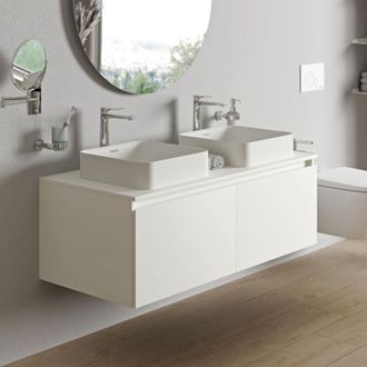 Duravit Duravit - Mueble De Lavabo Suspendido Mdf Y Encimera Blanco 120x55x41cm + 2 Cajones - Vellora Blanco