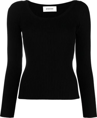 Sportmax Maglione a coste - Nero