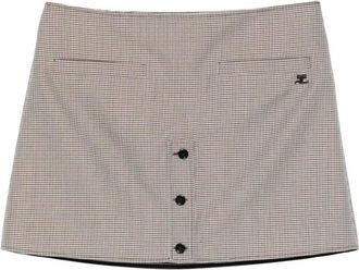 Courr&egrave;ges Falda Mini de Espiga con Botones Delanteros - Skirts - Mujer - Beige - S