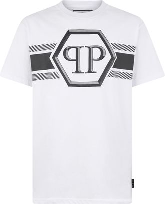 Philipp Plein Round Neck T-Shirt Hexagon Line
