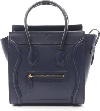 Celine Navy Leather Tote Bag (Pre-Owned)