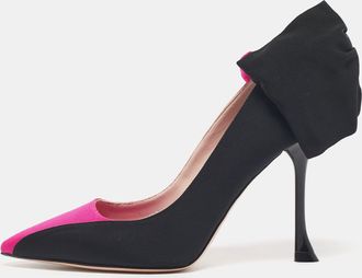 Roger Vivier Pink/black Fabric Bibow Pumps