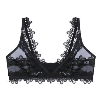 GCDS Bralette in Pizzo - - Underwear - Donna - Nero - XS