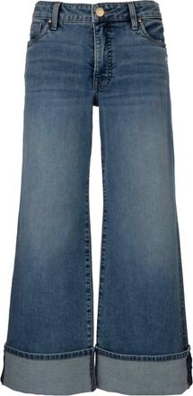 Kut from the Kloth Womens High Rise Wide Leg Roll Up Hem Jean In Incontrovertible