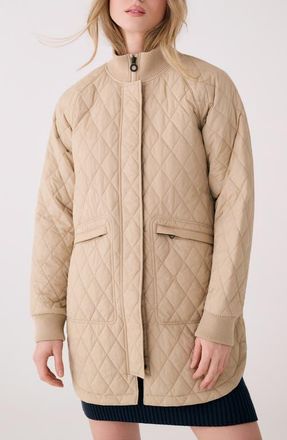 Lole Quilted Water Repellent Nylon Bomber Jacket in Sandshell at Nordstrom, Size X-Small
