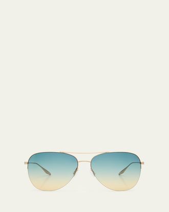Barton Perreira Chevalier Titanium Aviator Sunglasses