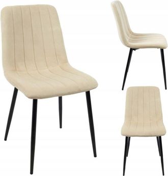 OEM Silla Tapizada Para Cocina Comedor Sal&oacute;n Terciopelo Beige Furnitex