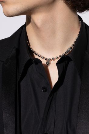 Alexander McQueen Brass Necklace, Mens, Silver