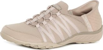 Skechers Womens Slip Ins: Breathe Easy Roll with Me Runners Tape Ripstop 4 (37) Taupe