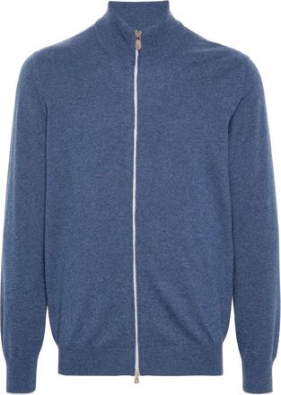 Brunello Cucinelli zip-up cashmere jumper - men - Cashmere - 56 - Blue