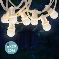 OEM Guirnalda De Luces Blancas De 20 M, Ip65 - 20 Bombillas Led, Cable Flexible Para Jard&iacute;n, Patio O Eventos - Ulisem