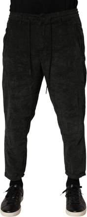 Dondup Black Mid Waist Cropped Corduroy Men Trouser Mens Pants
