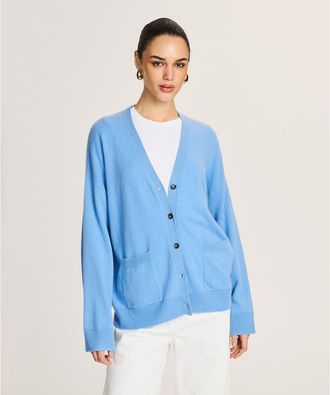 Naadam Signature Cashmere Boxy Cardigan in Sky at Nordstrom, Size Xx-Large